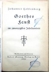 18/80/41321(3) : Goethes Faust im zwanzigsten Jahrhundert (1931)