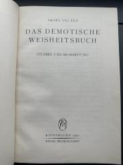 15 P 105 : Das demotische Weisheitsbuch : Studien u. Bearb. (1941)