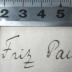 - (Pauli, Fritz), Von Hand: Name; 'Fritz Pauli'. 