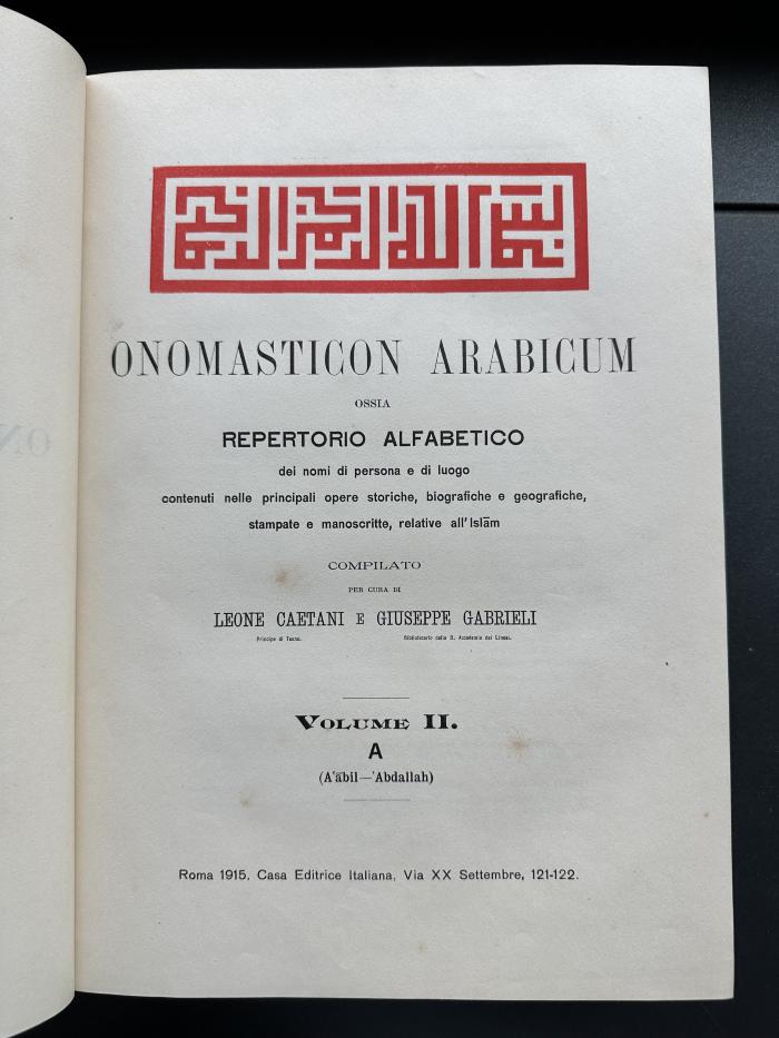 15 P 165-2 : Onomasticon Arabicum. 2, Aʿābil - ʿAbdallah (1915)