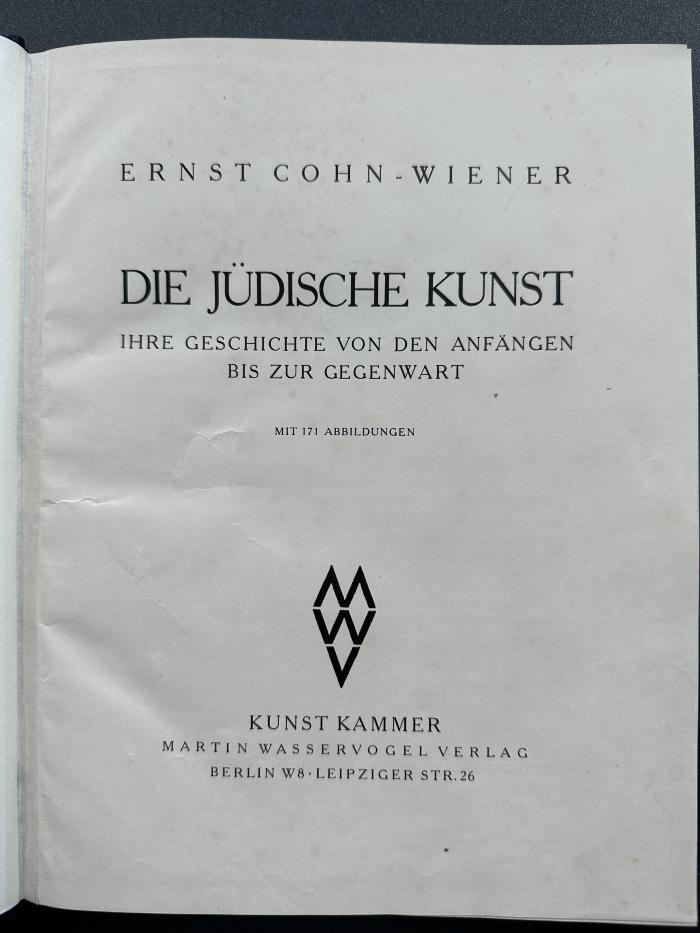 15 P 153 : Die jüdische Kunst : ihre Geschichte von den Anfängen bis zur Gegenwart (1929)