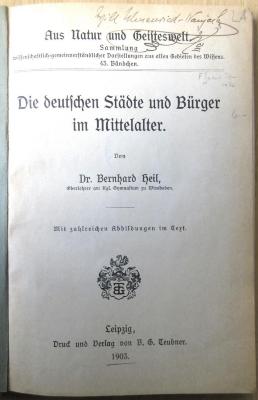 18/80/41509(5) : Die deutschen Städte und Bürger im Mittelalter (1903)