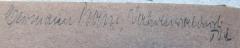 - (Bosse[?], Hermann), Von Hand: Name, Ortsangabe; 'Hermann Bosse[?], Vahrenwalderstr. […?]'. 