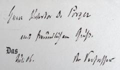 - (Porger, Gustav;Dryander, Ernst), Von Hand: Widmung, Name, Datum; 'Herrn Professor[?] D.[?] Porger mit freundlichem Gruß. Juli 06. Der Verfasser'. 
