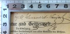 - (Ulmenried-Naujeck, Will), Von Hand: Name; 'Will Ulmenried-Naujeck'. 