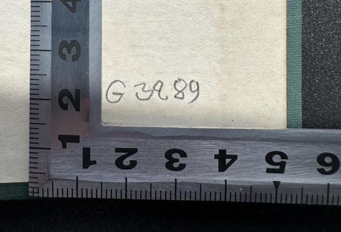 -, Von Hand: Nummer, Notiz; 'G 3289'