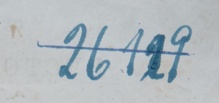- (NSDAP-Gauarchiv und -museum Südhannover-Braunschweig), Von Hand: Signatur; '26129[?]'. 