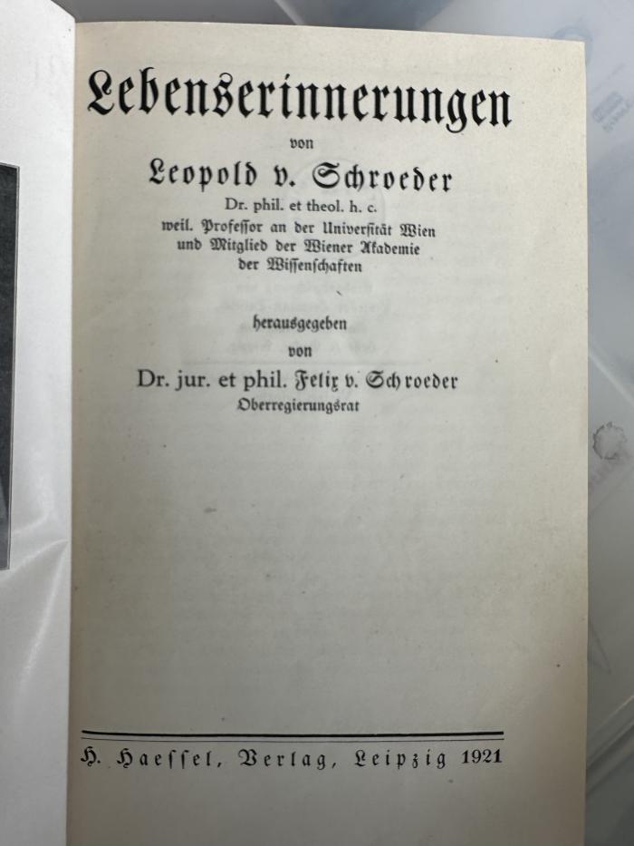 16 P 148 : Lebenserinnerungen (1921)