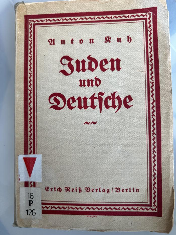 16 P 128 : Juden und Deutsche : ein Resumé (1921)