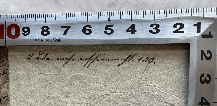 -, Von Hand: Annotation, Notiz; '2 Bde. [XX] 1.20.'