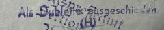 - (Antiquariat Fritz Haller), Stempel: Besitzwechsel: Doublette; 'Als Dublette ausgeschieden (H.)'. 