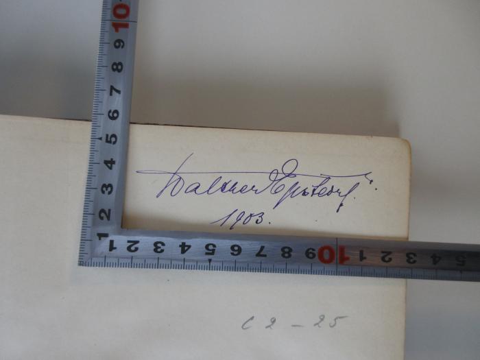 -, Von Hand: Name; 'Walthard Esch(e)dorf 1903'