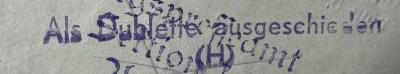 - (Antiquariat Fritz Haller), Stempel: Besitzwechsel: Doublette; 'Als Dublette ausgeschieden (H.)'. 