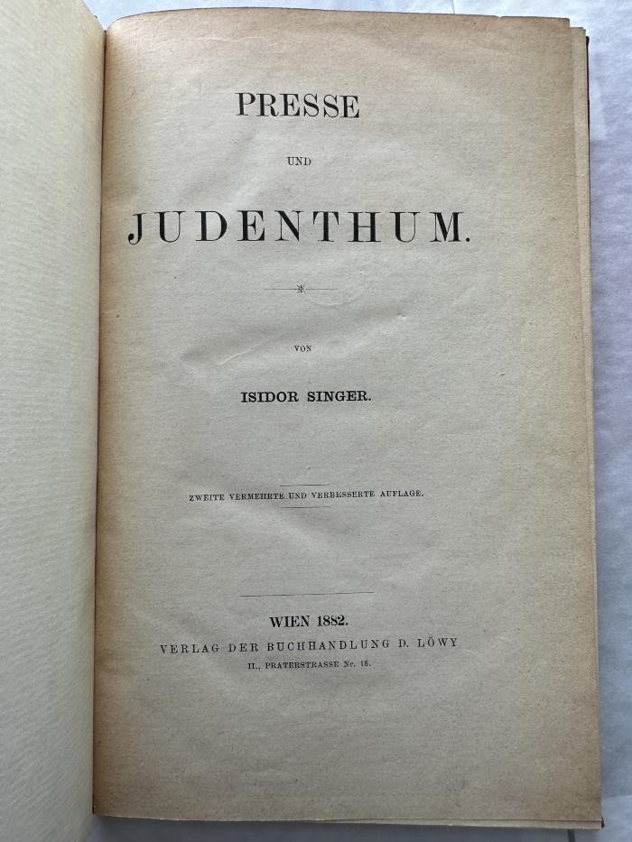 17 P 64&lt;2&gt; : Presse und Judenthum (1882)