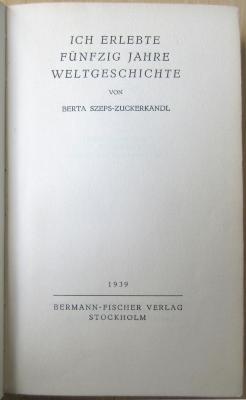  Ich erlebte fünfzig Jahre Weltgeschichte (1939)