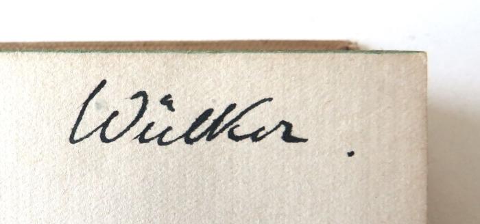 - (Wülker, Ludwig), Von Hand: Name; 'Wülker.'. 