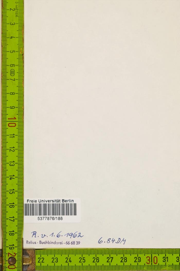 -, Von Hand: Buchbinder; 'R. v. 1.6.1962
[Stempel] 6.84DM'