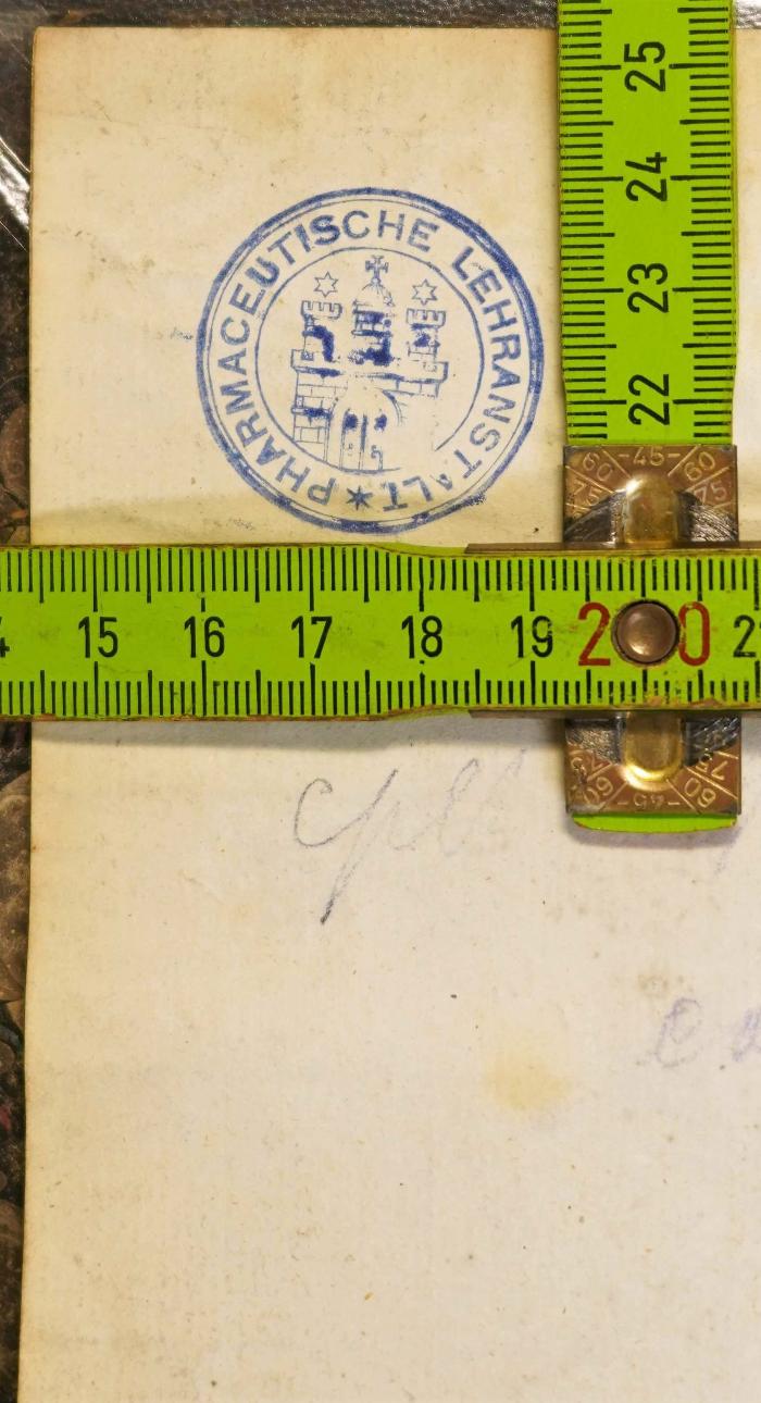 Stempel - Vorsatzblatt Rückseite mit Maßen