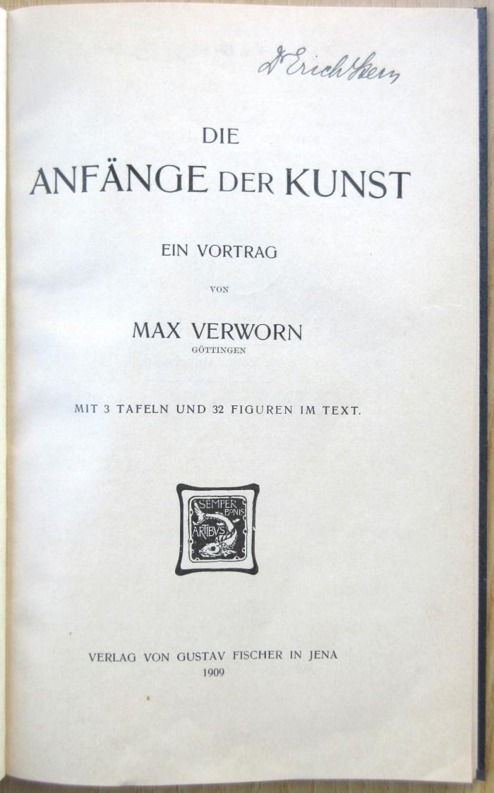 18/80/41536(0) : Die Anfänge der Kunst: ein Vortrag (1909)