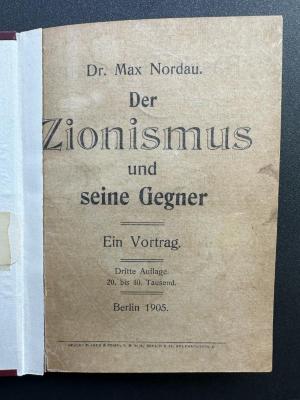 17 P 158&lt;3&gt; : Der Zionismus und seine Gegner : ein Vortrag (1905)