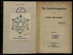 AN II 406 : Die Antisemitenagitation und die deutsche Studentenschaft. (1881)