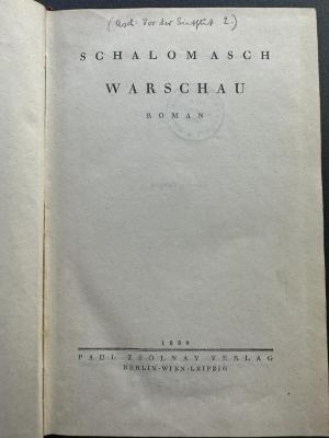 17 P 361-2 : Vor der Sintflut. 2, Warschau (1930)