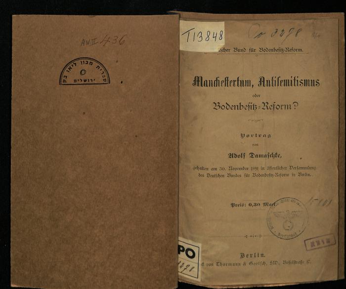 AN II 436 : Manchestertum, Antisemitismus, oder Bodenbesitz-Reform? (1891)