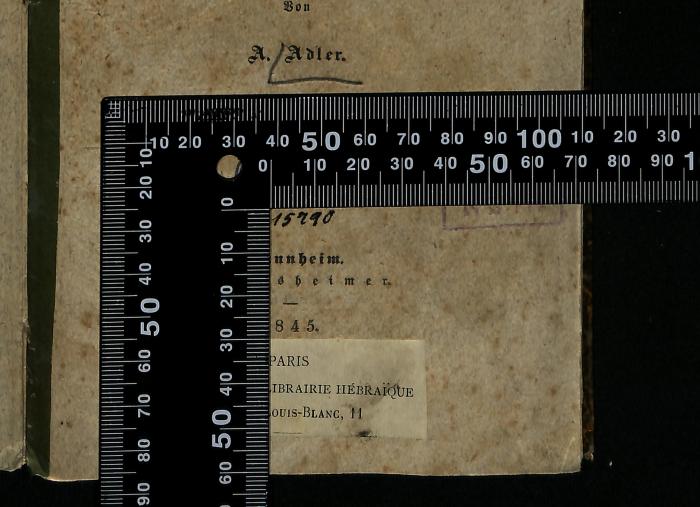 - (Bibliothek der Jüdischen Gemeinde zu Berlin), Von Hand: Exemplarnummer; '15790'. 