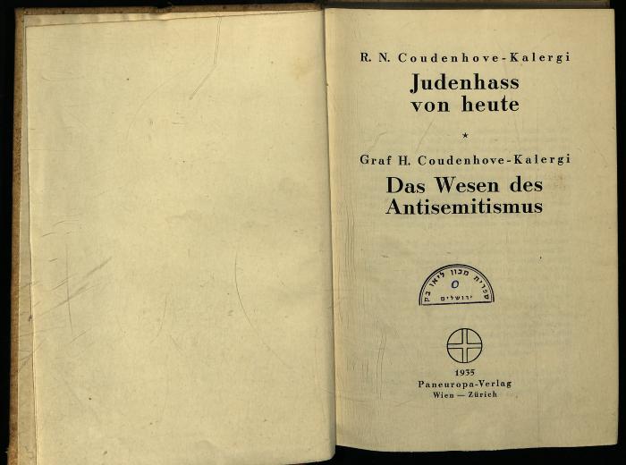 AN II 437 : Judenhass von heute ; Das Wesen des Antisemitismus. (1935)