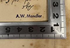 - (Mendler, Abraham), Stempel: Name; 'A. W. Mendler'.  (Prototyp)