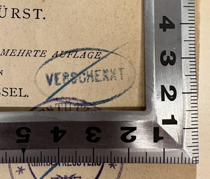 -, Durchgestrichen: Besitzwechsel; 'VERSCHENKT' (Prototyp)
