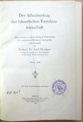 14/80/41301(6)-2 : Der Arbeitsertrag der bäuerlichen Familienwirtschaft, Bd. 2 (1929)
