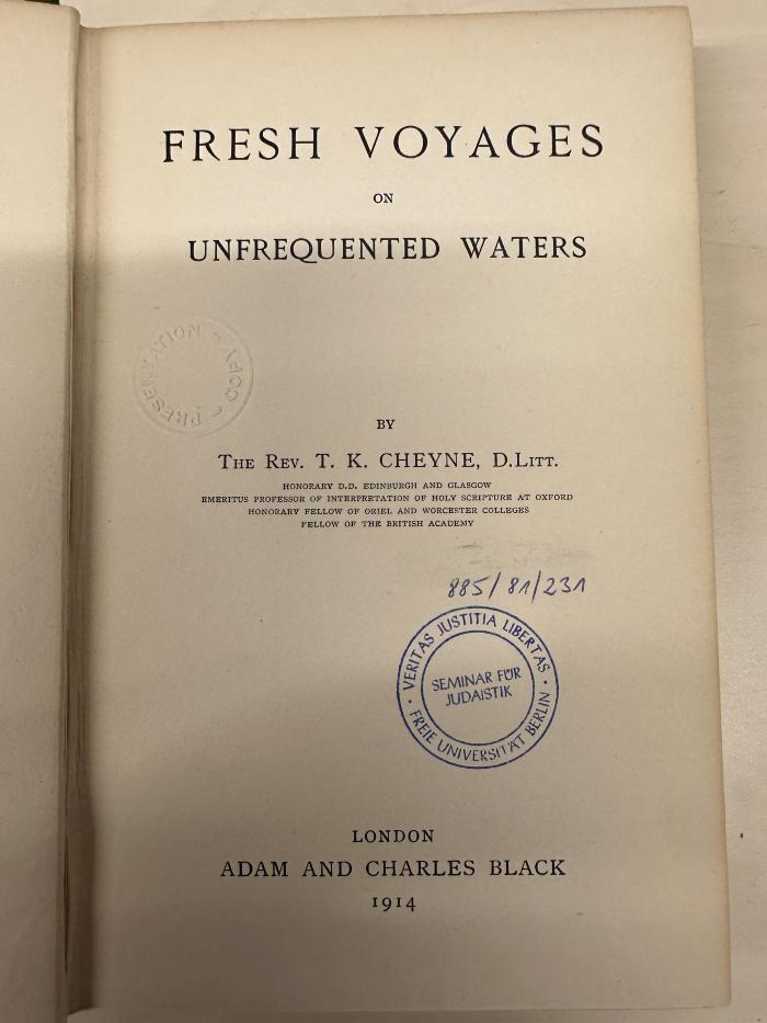 BC 6000 C531 : Fresh voyages on unfrequented waters (1914)