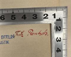 - (Fritz Ernst Rentsch), Von Hand: Name; 'Fritz Rentsch.'. 
