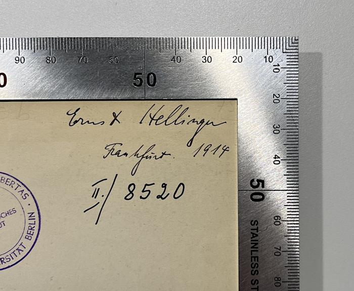 Ernst Hellinger [?], Frankfurt. 1914