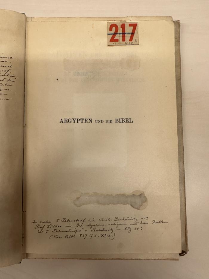 BC 6500 V874(4) : Aegypten und die Bibel : die Urgeschichte Israels im Licht der aegyptischen Mythologie (1909)
