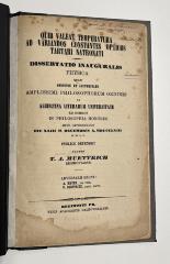 UH 1000 M948 : Quid valeat temperatura ad variandos constantes opticos tartari natronati. Dissertation Inauguralis Physica (1863)