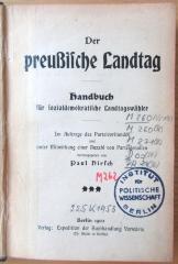 M 260 103-1903 : Der preußische Landtag - Handbuch für sozialdemokratische Landtagswähler 
 (1903)