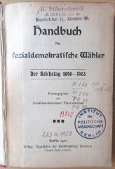 M 260 100-1898-1903 : Handbuch für Sozialdemokratische Wähler - Der Reichstag 1898-1903  (1903)