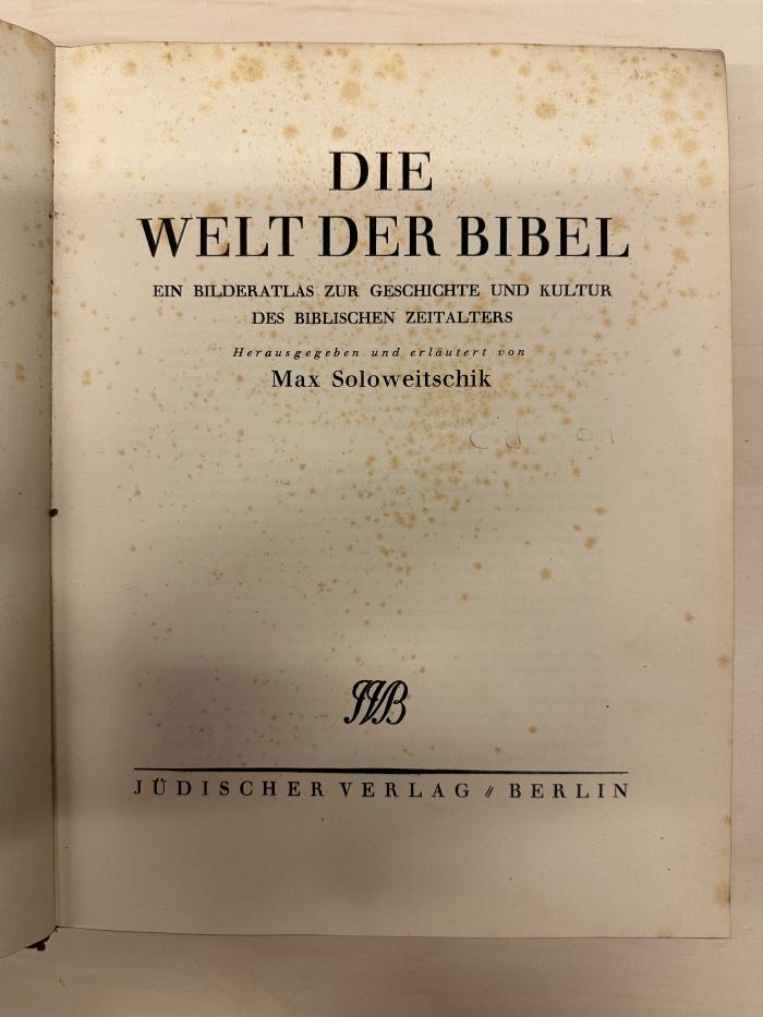 BC 8700 S689 : Die Welt der Bibel : ein Bilderatlas zur Geschichte und Kultur des biblischen Zeitalters (1926)