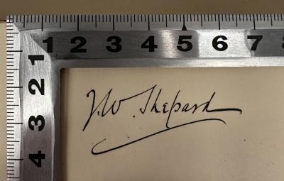 - (Shepard, J. W.), Von Hand: Name; 'J. W. Shepard'. 