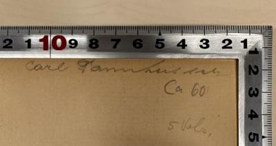 - (Dannheisser, Carl), Von Hand: Name; 'Carl Dannheisser
Ca 60'.  (Prototyp)