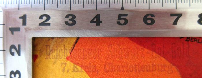 - (Reichsbanner Schwarz-Rot-Gold), Stempel: Berufsangabe/Titel/Branche, Ortsangabe; 'Reichsbanner Schwarz-Rot-Gold, 7. Kreis, Charlottenburg'. 