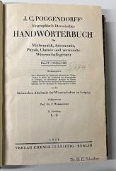 TB 1700 P746-5,2+2 : Biographisch-literarisches Handwörterbuch der exakten Naturwissenschaften. 5,1. 1904 bis 1922, Abteilung 2, L-Z (1926)