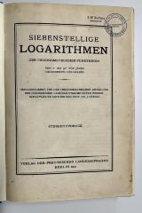 SH 700 P481 : Siebenstellige Logarithmen der trigonometrischen Funktionen (1921)