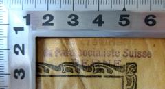 - (Sozialdemokratische Partei der Schweiz, Bern), Stempel: Berufsangabe/Titel/Branche, Ortsangabe; 'Secreturiat du Parti Socialiste Suisse Berne'. 