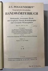 TB 1700 P746-6,1 : Biographisch-literarisches Handwörterbuch der exakten Naturwissenschaften. 6,1. 1923 bis 1931, Teil 1, A - E (1936)