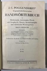 TB 1700 P746-6,2 : Biographisch-literarisches Handwörterbuch der exakten Naturwissenschaften. 6,2. 1923 bis 1931, Teil 2, F - K (1937)