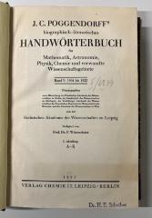 TB 1700 P746-5,1+2 : Biographisch-literarisches Handwörterbuch der exakten Naturwissenschaften. 5,1. 1904 bis 1922, Abteilung 1, A - K (1925)