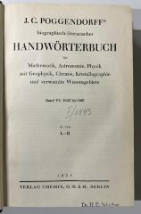 TB 1700 P746-6,3 : Biographisch-literarisches Handwörterbuch der exakten Naturwissenschaften. 6,3. 1923 bis 1931, Teil  3, L - R (1938)